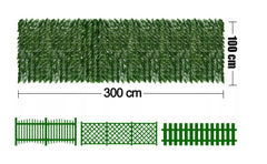 Gard viu decorativ frunze artificiale AT PERFORMANCE®, 3m x 1m lungime, verde