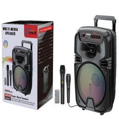 Boxă Portabilă Karaoke Sing-e ZQS12149, 12 Inch, 50W, Bluetooth 5.3, Acumulator 3000mAh, RGB LED, USB/TF/FM, 2 Microfoane Incluse, Telecomandă