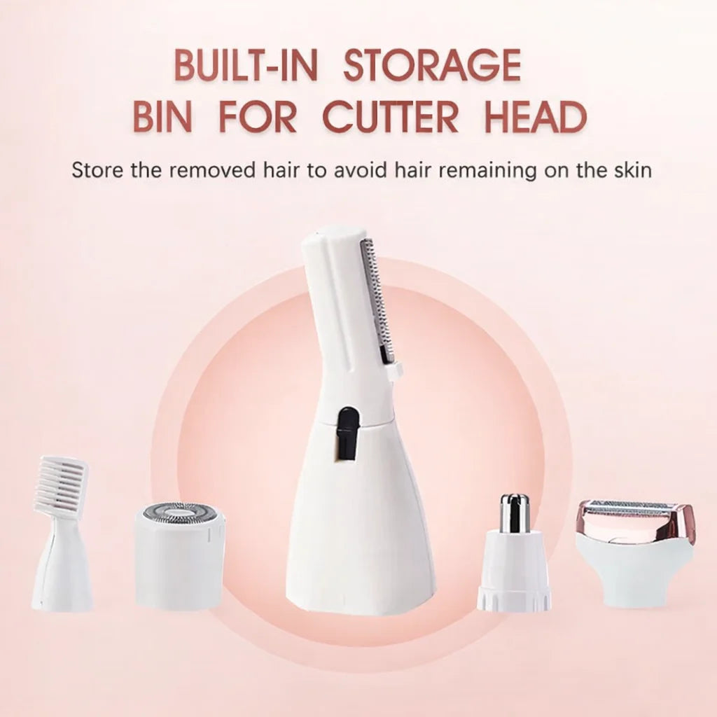Kit Profesional de Îngrijire 4-în-1 – Lady Shaver Elegant & Trimmer Multifuncțional
