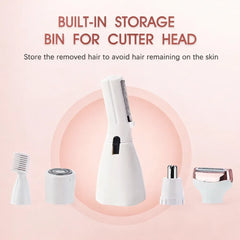Kit Profesional de Îngrijire 4-în-1 – Lady Shaver Elegant & Trimmer Multifuncțional