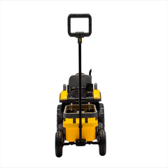 Tractor Electric KIDOO pentru Copii cu Telecomandă 2.4G, Remorcă Detașabilă, 12V 4.5Ah, 2 Motoare 380, Lumini LED, Muzică, Centură de Siguranță, Galben/Gri