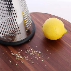 Razatoare Conica Multifunctionala din Inox cu Maner din Lemn – 3 Functii, pentru Branza Parmezan, Legume si Fructe, Baza Anti-Alunecare