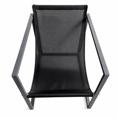 Set Mobilier Grădină AT PERFORMANCE® 4 Piese, Canapea 2 Locuri + 2 Fotolii + Măsuță cu Sticlă Securizată Neagră, Cadru Metalic