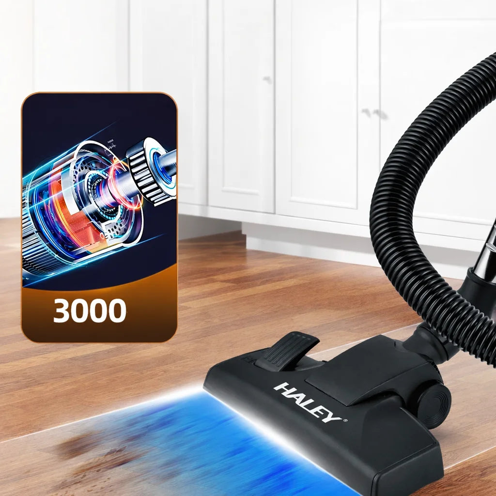 Aspirator fără sac HALEY 2L,1200W, Aspirator de praf Aspirator puternic cu fir, de calitate, cu ciclon, Rosu/Gri