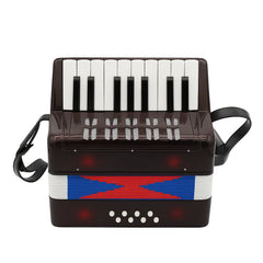 Mini Acordeon AT PERFORMANCE®, cu 17 clape si 8 butoane de bass, de jucarie, Albastru .