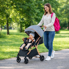 Cărucior pentru copii KIDOO 6607 pliabil, spătar reglabil, copertină mare, 0-36 luni, max. 22 kg
