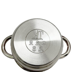 Set Oale din inox 3 Piese cu Capace din Sticlă – Design cu Buline, Compatibile cu Toate Sursele de Căldură
