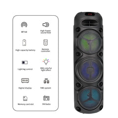 Boxă Portabilă Bluetooth Sing-e ZQS8308 400W PMPO, Acumulator 6000mAh, Microfon Wireless Inclus, RGB LED, TWS, FM Radio, USB, TF Card, Telecomandă, Karaoke