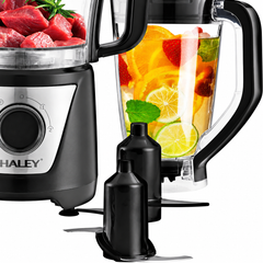 Robot de Bucătărie HALEY® HY-1325, 8 în 1, 1500W, Blender 1.5L, Procesor 1L, 2 Viteze + Pulse, Lame Inox