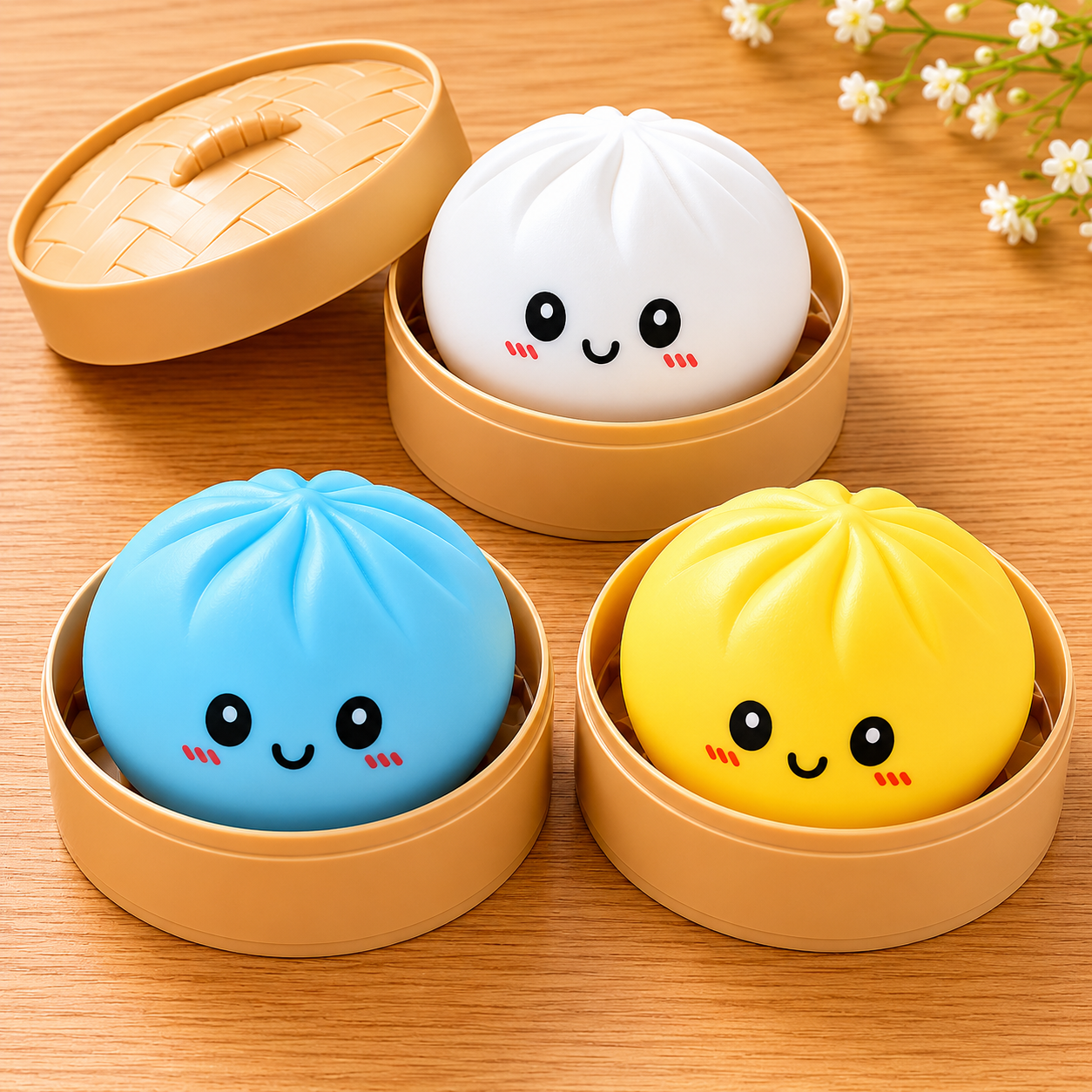 Jucărie Antistres Squishy Dumpling AT PERFORMANCE®, 10 cm, Gălușcă Moale din Silicon, cu Cutie și Culoare Surpriză
