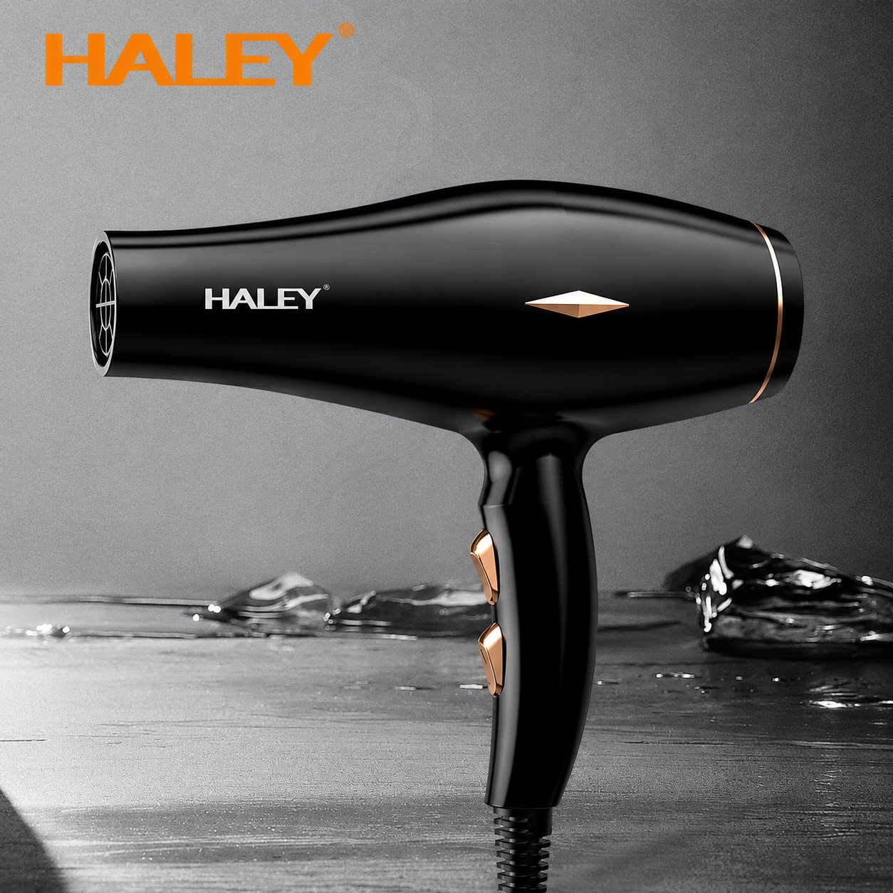 Uscător De Păr Profesional Haley HY-4031, 2200W, 3 Trepte De Temperatură, Control Inteligent Al Temperaturii, Concentrator De Aer, Filtru Detașabil, Negru