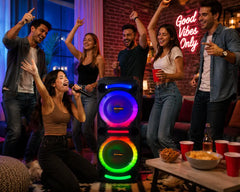 Boxă Karaoke Portabilă KOLAV-M2212, 400W RMS, 2x12", Bluetooth, 2 Microfoane Wireless, RGB LED, TWS, USB-C, TF Card, Telecomandă Inclusă