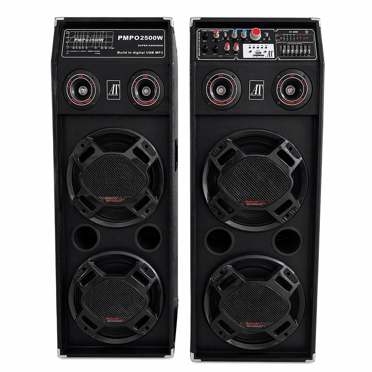 Boxe Profesionale AT Performance AT-2304, 2500W, Difuzor 10 Inch, Bluetooth, USB, Microfon, Karaoke