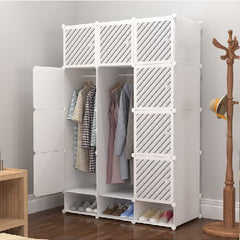 Dulap modular pentru copii, alb, AT PERFORMANCE®, 15 rafturi, durabil, 110X47X163 cm, monumente
