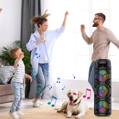 Boxă Portabilă Bluetooth Sing-e ZQS8308 400W PMPO, Acumulator 6000mAh, Microfon Wireless Inclus, RGB LED, TWS, FM Radio, USB, TF Card, Telecomandă, Karaoke