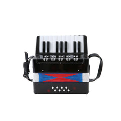 Mini Acordeon AT PERFORMANCE®, cu 17 clape si 8 butoane de bass, de jucarie, Albastru .