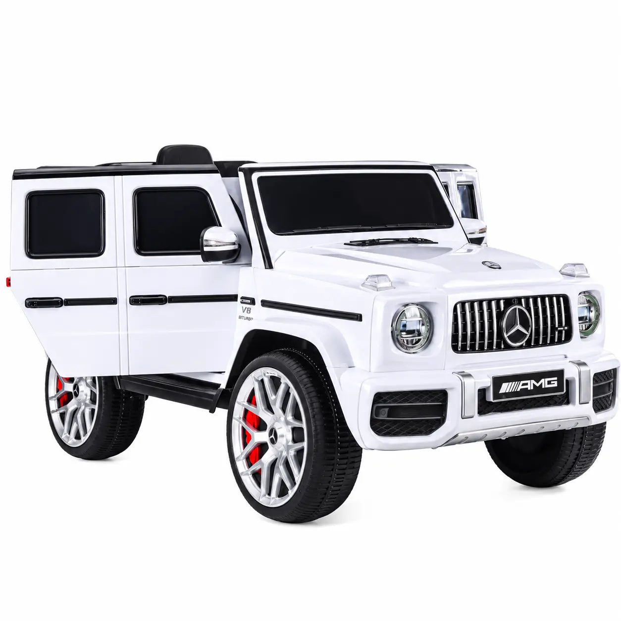 Mașinuță Electrică KIDOO pentru Copii Mercedes-Benz AMG G63, Licență Oficială, 12V, 2 Motoare x 30W, Telecomandă Parentală 2.4G, Bluetooth, USB, Radio FM, Faruri LED, Suspensii, Centură de Siguranță, 3–5 km/h, 105 x 65 x 55 cm