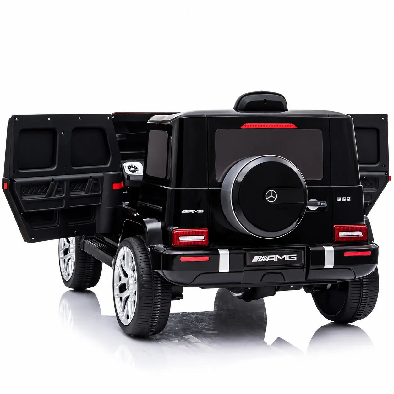 Mașinuță Electrică KIDOO pentru Copii Mercedes-Benz AMG G63, Licență Oficială, 12V, 2 Motoare x 30W, Telecomandă Parentală 2.4G, Bluetooth, USB, Radio FM, Faruri LED, Suspensii, Centură de Siguranță, 3–5 km/h, 105 x 65 x 55 cm