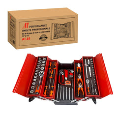 Trusă Scule 85 Piese AT PERFORMANCE®, Cutie Metalică, Uz Hobby