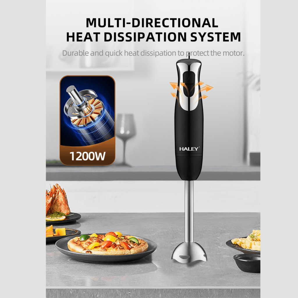 Blender Vertical 1200W, Lame Din Oțel Inoxidabil, 2 Trepte De Viteză, Motor DC Puternic, Sistem Antistropi