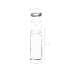 Set 24 Sticluțe Condimente AT PERFORMANCE® – Sticlă cu Capac Aluminiu, Etichete RO, Palnie, Marker și Periuță