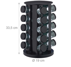 Set 20 de recipiente AT PERFORMANCE®, pentru condimente cu suport rotativ, inox, 33,5 x 23 x 23 cm.