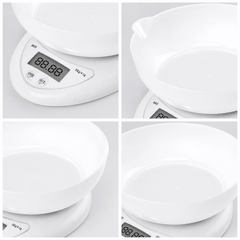 Cântar Electronic De Bucătărie Haley HY-5020, Capacitate 5 Kg, Precizie 1 g, Bol 600 ml, Ecran LCD, Funcție Tara