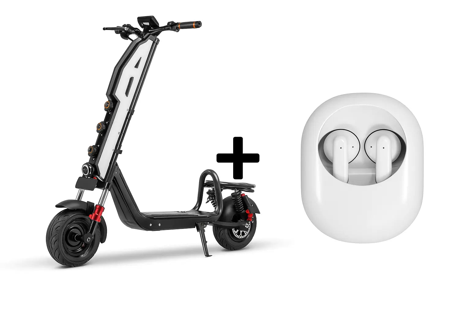 Pachet Premium – Trotinetă Electrică Off-Road, AT PERFORMANCE®, 1000W pliabilă – Viteză 45 km/h, Autonomie 45 km, Baterie 48V, 12Ah + Căști KLGO True Wireless Bluetooth cu Sunet Clar și Autonomie Extinsă