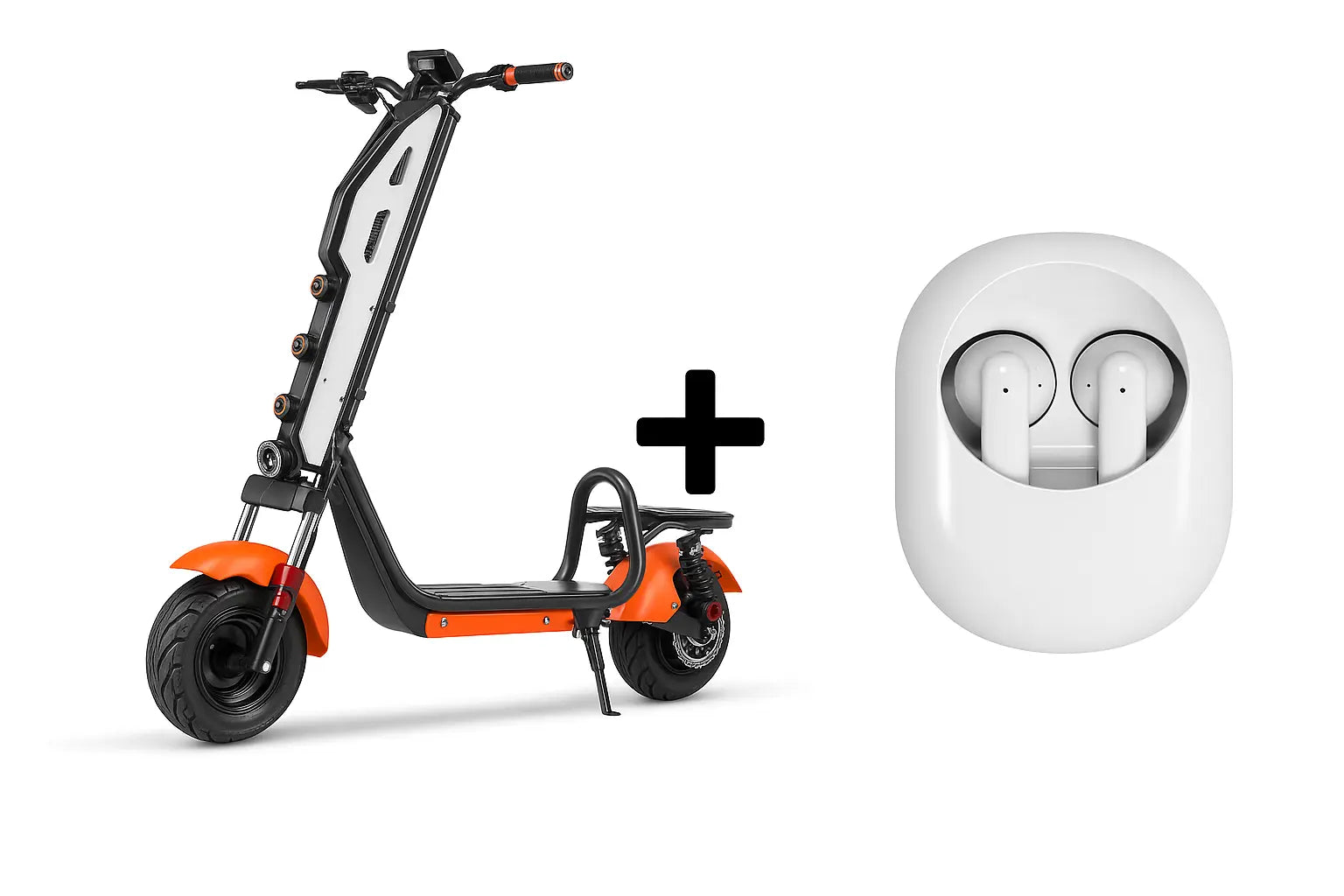 Pachet Premium – Trotinetă Electrică Off-Road, AT PERFORMANCE®, 1000W pliabilă – Viteză 45 km/h, Autonomie 45 km, Baterie 48V, 12Ah + Căști KLGO True Wireless Bluetooth cu Sunet Clar și Autonomie Extinsă