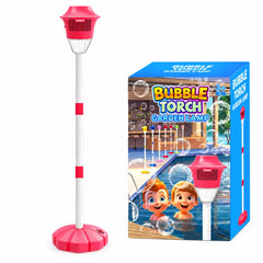 Lampă Bubble Torch pentru Copii cu Generator Automat de Baloane de Săpun,Roz Efecte Luminoase și Înălțime Reglabilă