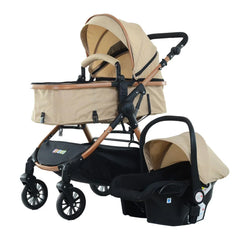 Cărucior 3 în 1 KIDOO – auto i-Size, landou, scaun sport și scoică auto. Suspensii, pliere rapidă, copertină extensibilă, centură 5 puncte. Ideal 0–36 luni. Sistem complet pentru părinți.