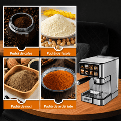 Espressor Automat Cu Ecran Tactil Color, Presiune 20 Bar, Rezervor Apă 1.8L Și Rezervor Lapte 500ml, 1350W, Carcasă Din Oțel Inoxidabil