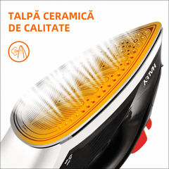 Fier De Călcat Cu Abur HALEY, Talpă Ceramică, Design Ergonomic, Funcții Multiple
