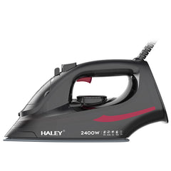Fier de călcat cu abur HALEY® HY-2060, 2400W, Talpă ceramică, Abur vertical, Auto-curățare,  Negru