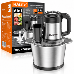 Tocător Electric Multifuncțional HALEY HY-1244 – Putere de 1200W și vas de 3.5L din inox pentru tocare rapidă și versatilă