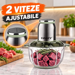 Tocător de alimente HALEY HY-1265, 1200 W, capacitate 5 L, 6 lame, 2 viteze, corp din oțel inoxidabil