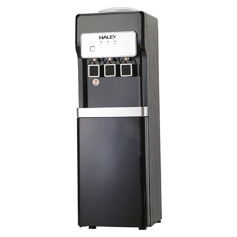 Dozator de Apă HALEY cu Compresor, Apă Caldă și Rece, 550W/95W, Inox, Protecție Copii, Negru