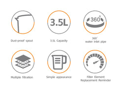 Cană Filtrantă Apă HALEY 3.5L Albastră – Filtru Multistrat, Gura Anti-Praf, Indicator Schimb Filtru, Design Compact