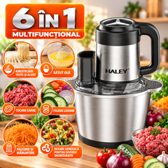 Tocător Electric Multifuncțional HALEY HY-1244 – Putere de 1200W și vas de 3.5L din inox pentru tocare rapidă și versatilă