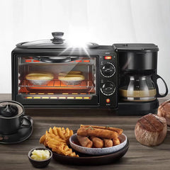 Cuptor Electric 3 în 1 cu Cafetieră Integrată, Grill și Timer – 2000W
