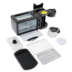 Cuptor Electric 3 în 1 cu Cafetieră Integrată, Grill și Timer – 2000W