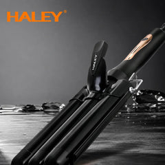 Ondulator De Păr Triplu Haley HY-3502, 70W, Ceramică Cu Turmalină, Pentru Bucle Și Valuri