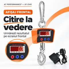 Cântar suspendat AT PERFORMANCE® AT-2145, 1000 kg, diviziune 100 g, baterie 3,7 V