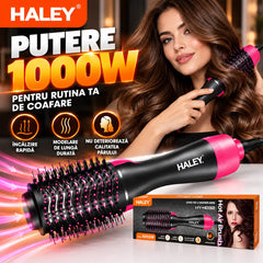 Perie Electrică cu Aer Cald HALEY HY-4032, 1000W, Încălzire Rapidă, Modelare de Lungă Durată, Hot Air Brush