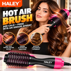Perie Electrică cu Aer Cald HALEY HY-4032, 1000W, Încălzire Rapidă, Modelare de Lungă Durată, Hot Air Brush