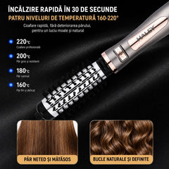 Perie Rotativă Pentru Păr Haley HY-4035, 1500W, 3 Viteze, Rotire În Ambele Direcții, Pentru Ondulare Și Îndreptare