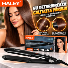 Placă de Îndreptat Părul HALEY HY-3023, 60W, Încălzire Rapidă, Modelare de Lungă Durată, Design Unic, Hair Straightener