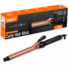 Ondulator de Păr HALEY HY-3503, 55W, 160–220°C, Ceramică cu Turmalină, Afișaj Digital, Încălzire Rapidă, Rose Gold/Negru