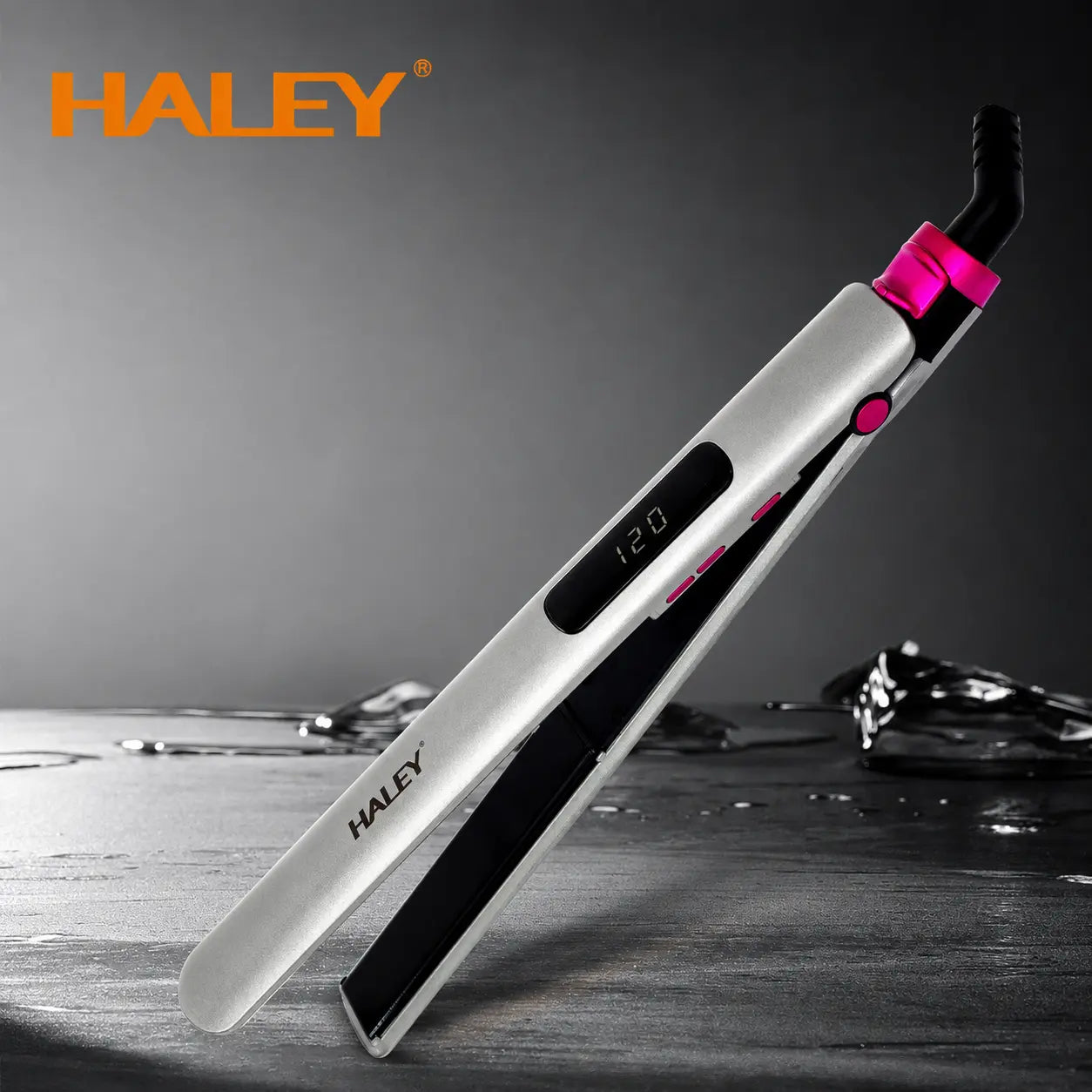 Placă De Îndreptat Părul HALEY HY-3013, 56W, Temperatură Reglabilă 100–230°C, Încălzire Rapidă PTC, Afișaj Digital
