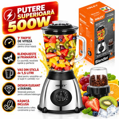 Blender Multifuncțional HALEY 1200W, Capacitate 1.5L, Motor Puternic, Design Compact și Versatil